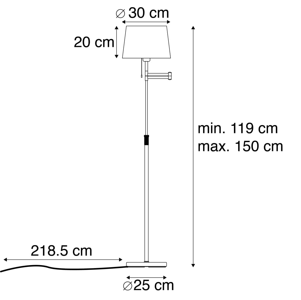 Lampadaire en tissu noir — vue 4