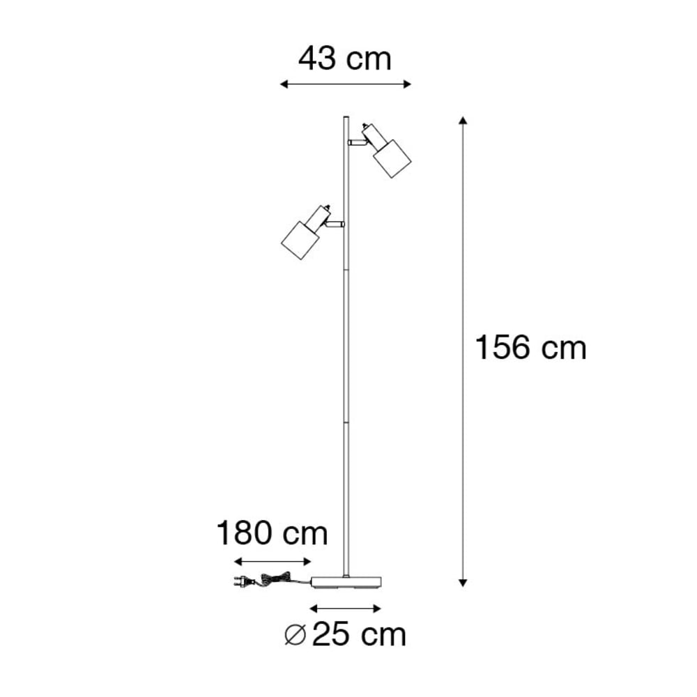 Lampadaire en acier laiton — vue 4
