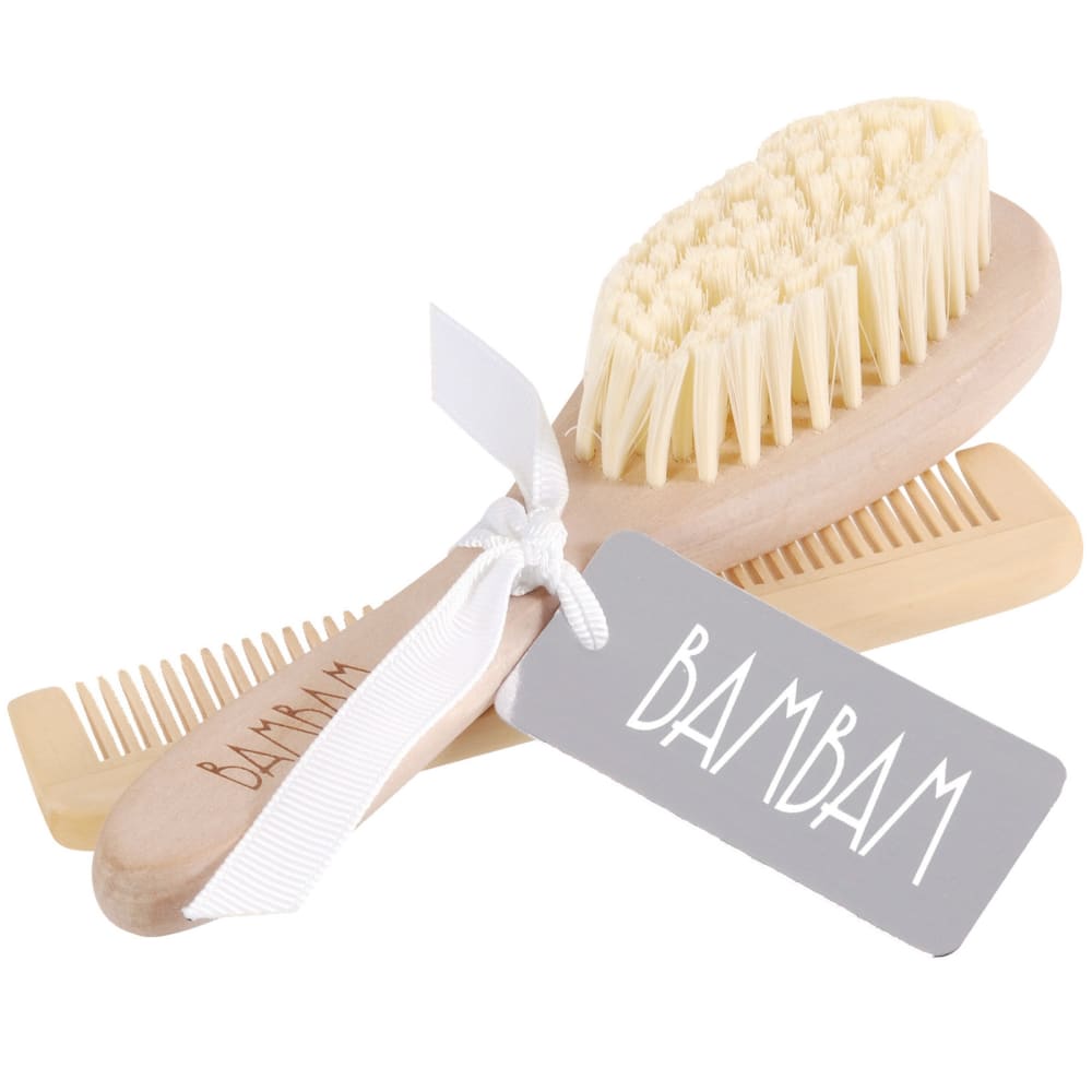 Bambam - Peigne et brosse en bois