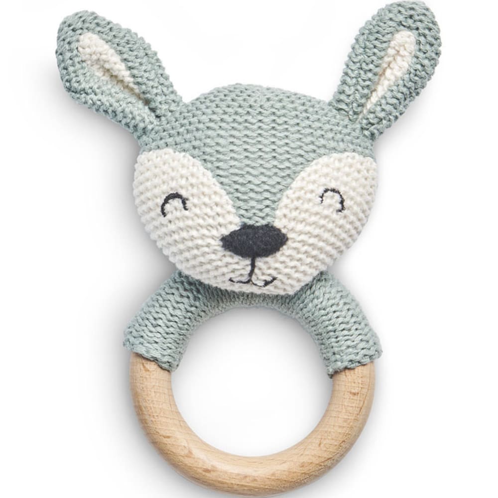 Jollein Hochet anneau de dentition Vert Coton - 12x14x5cm