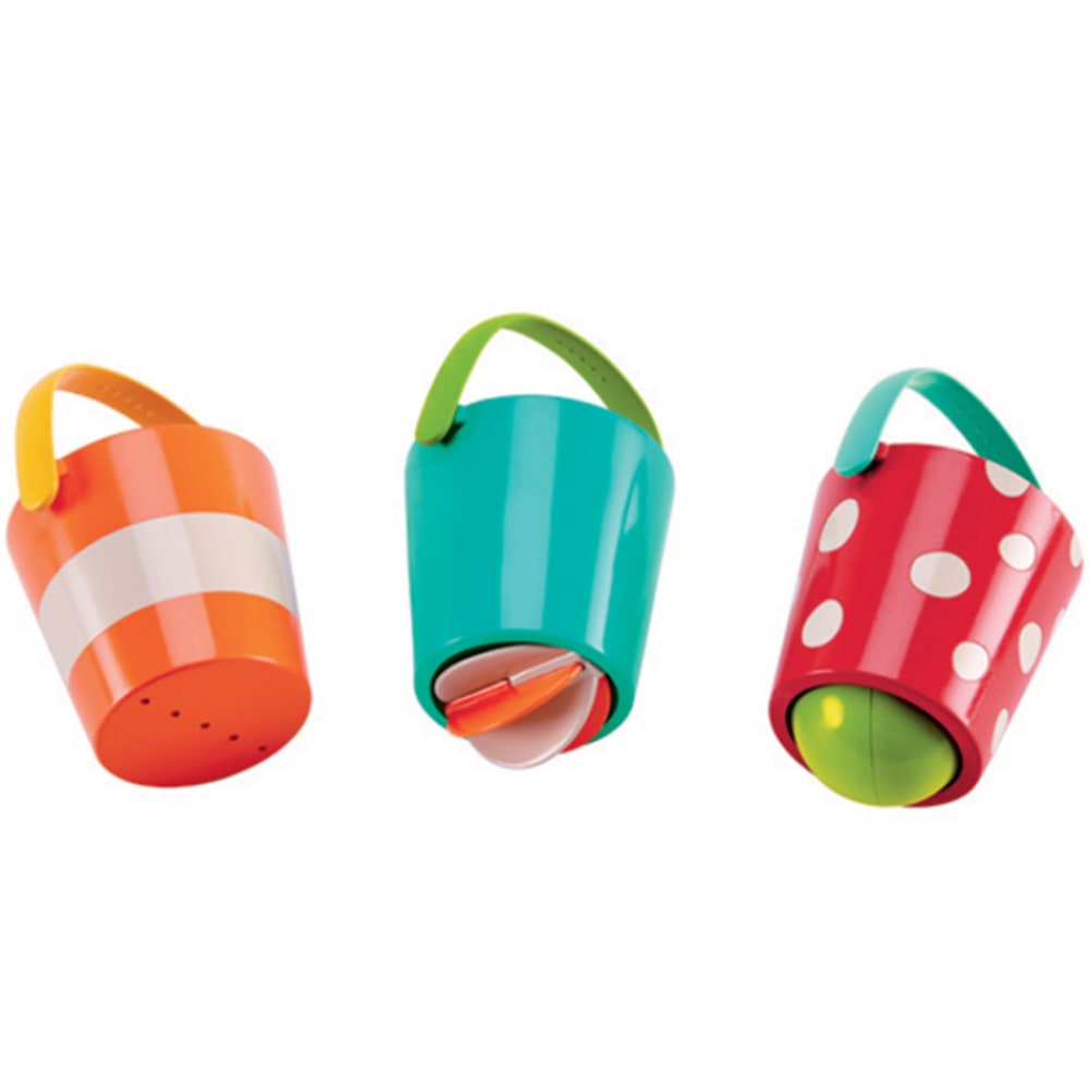 Hape Jouet de bain seaux colorés style contemporain Multicolore Pvc - Poly Chlorure De Vinyle - 24x24x10cm
