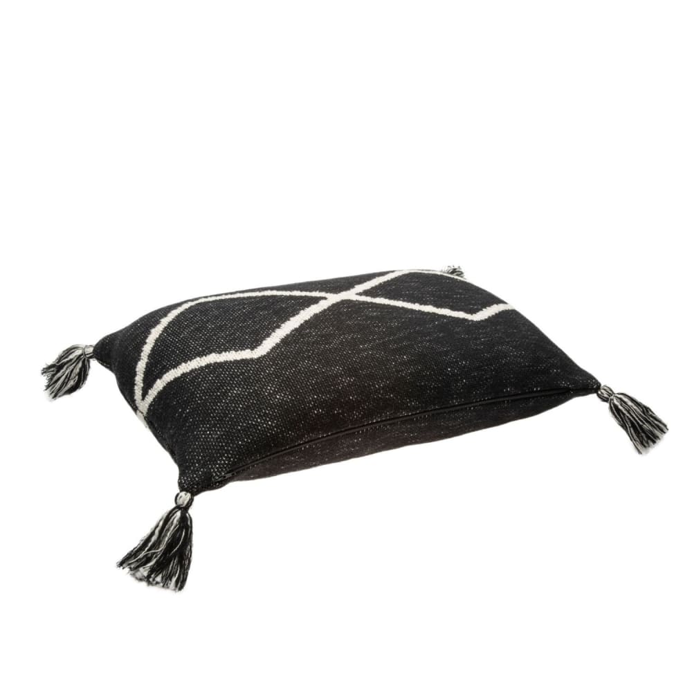 Cojín de punto de algodón negro 30x48 - Maisons du Monde