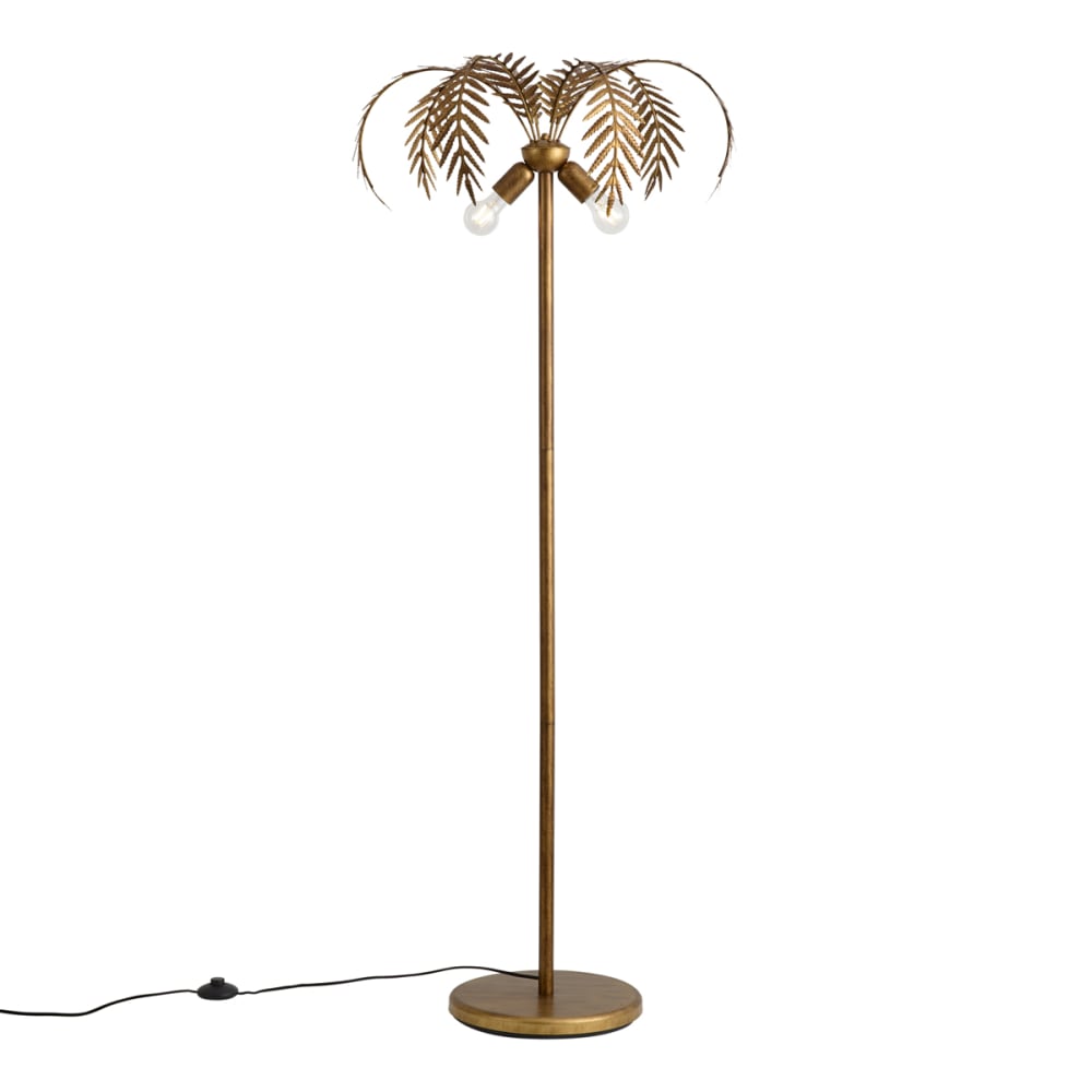 QAZQA Stehleuchte aus Metall, gold/messing style classic chic - Metall