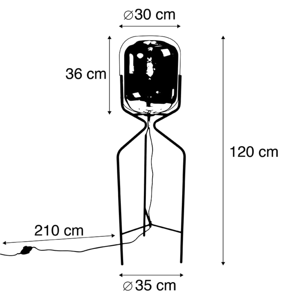Lampadaire en verre noir — vue 4