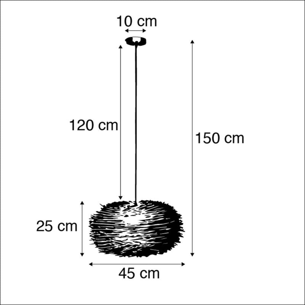 Suspension en rotin marron — vue 4