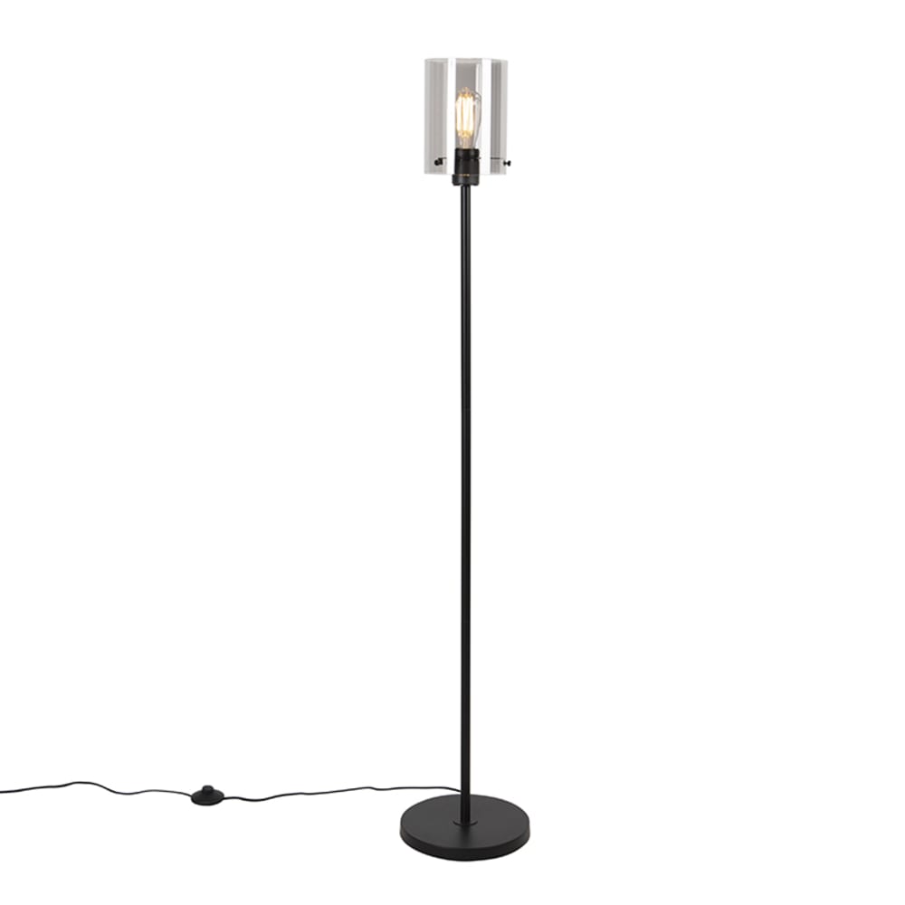 QAZQA Stehleuchte aus Stahl, schwarz style modern - Stahl