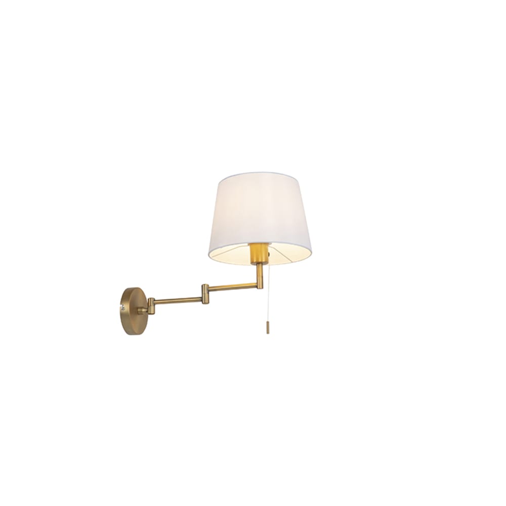 QAZQA Wandleuchte aus Textil, bronze style modern Gold Stoff