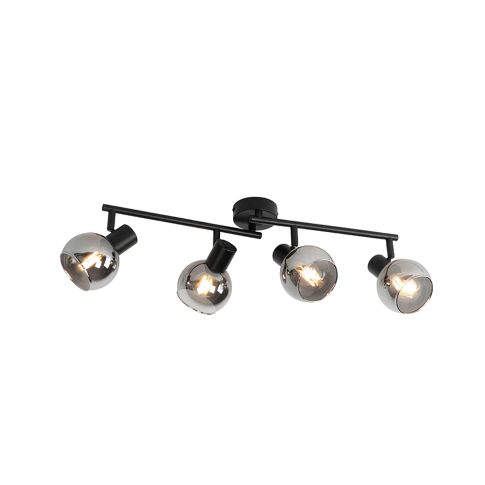 plafon art deco negro 56cm cristal ahumado 4