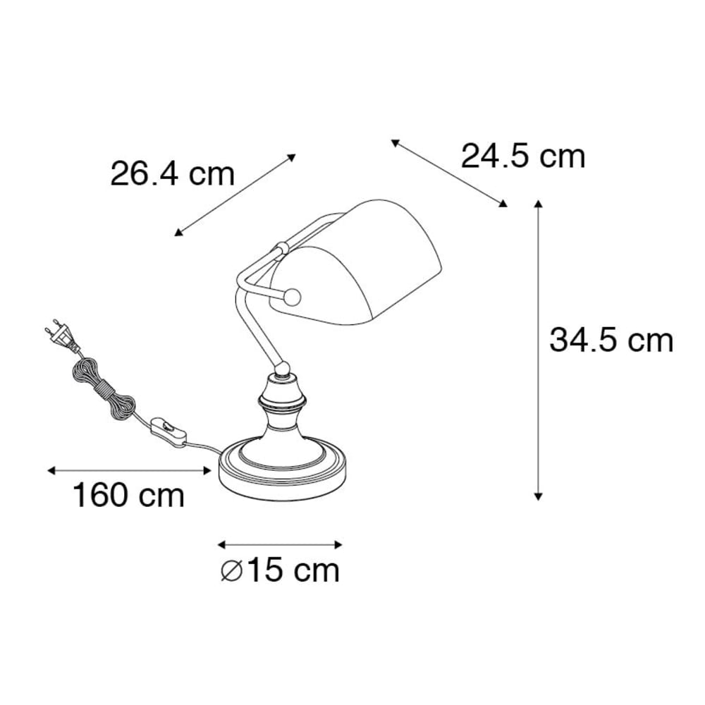 Lampe de table en verre doré/laiton — vue 4
