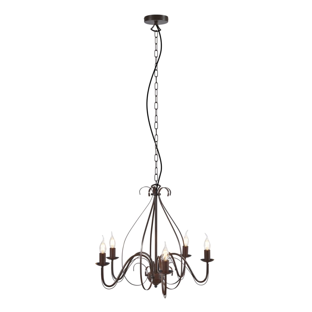 Lustre classique brun rouille 5 lumières — vue 4