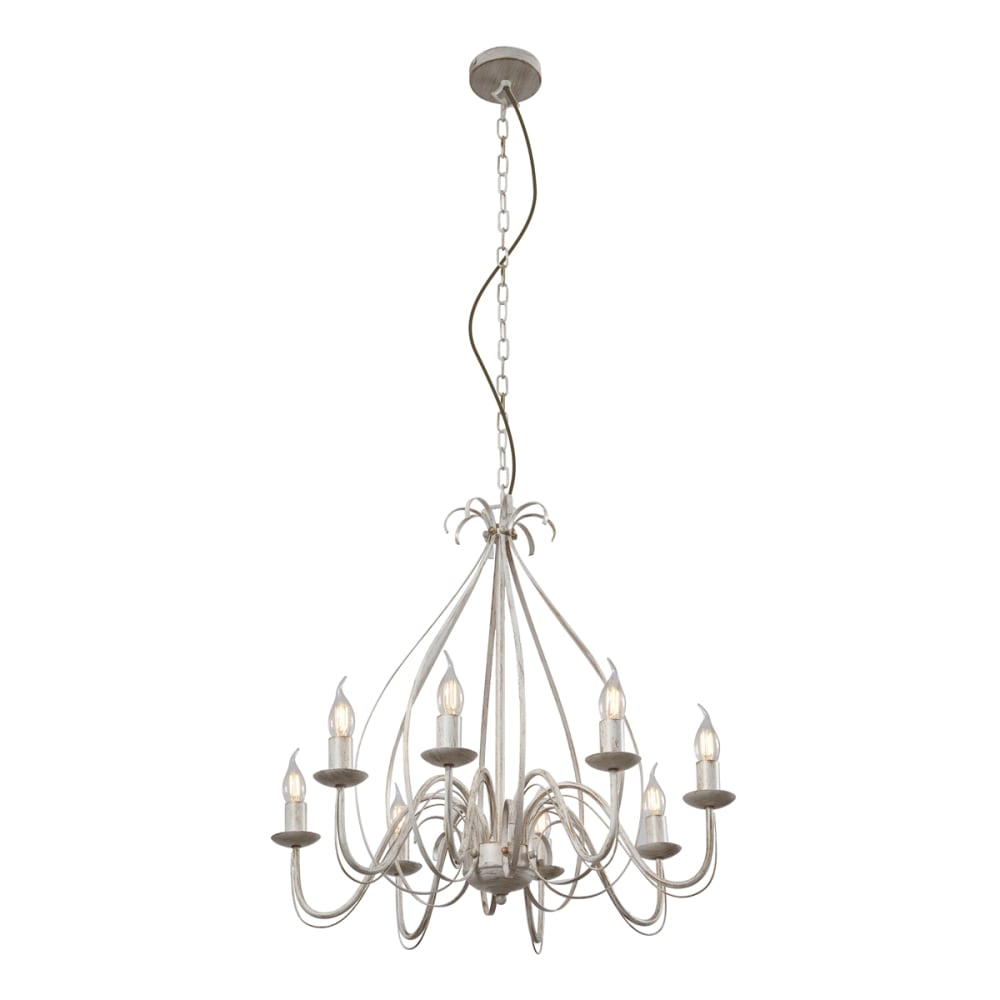 Lustre antique crème 8 lumières