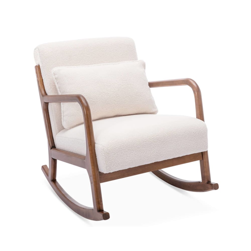 Rocking chair à bouclettes blanches