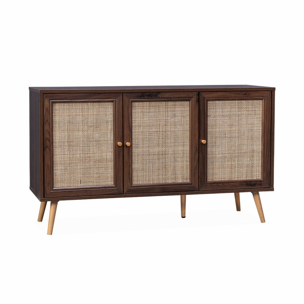 Buffet de rangement cannage couleur bois foncé - bohème - Maisons du Monde