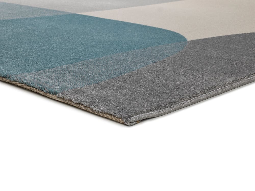Tapis formes en écru, moutarde et bleu 160x230 cm — vue 4