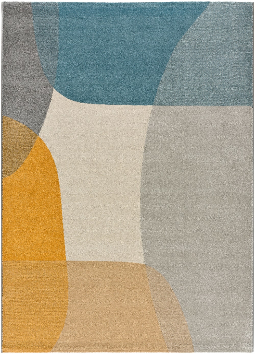 Tapis formes en écru, moutarde et bleu 80x150 cm