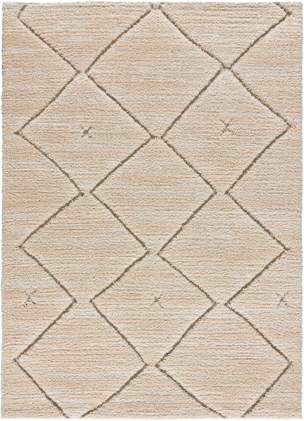 Tapis shaggy ethnique beige 133x190 cm