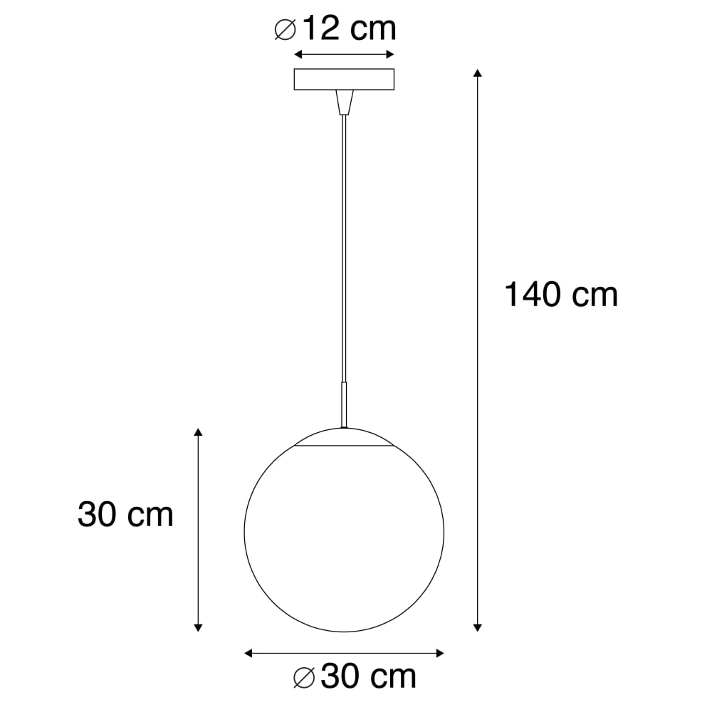Suspension en verre doré/laiton — vue 4
