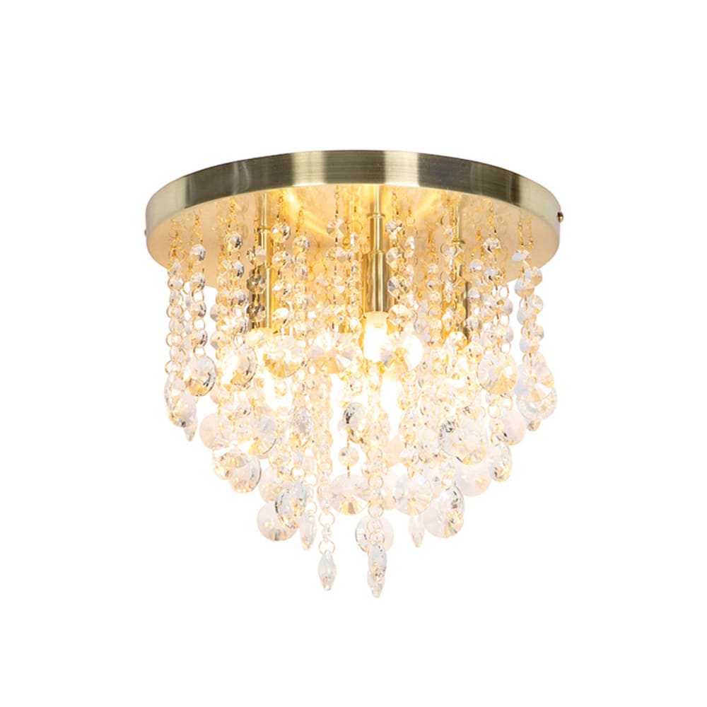 QAZQA Deckenleuchte aus Glas, gold/messing style vintage - Glas