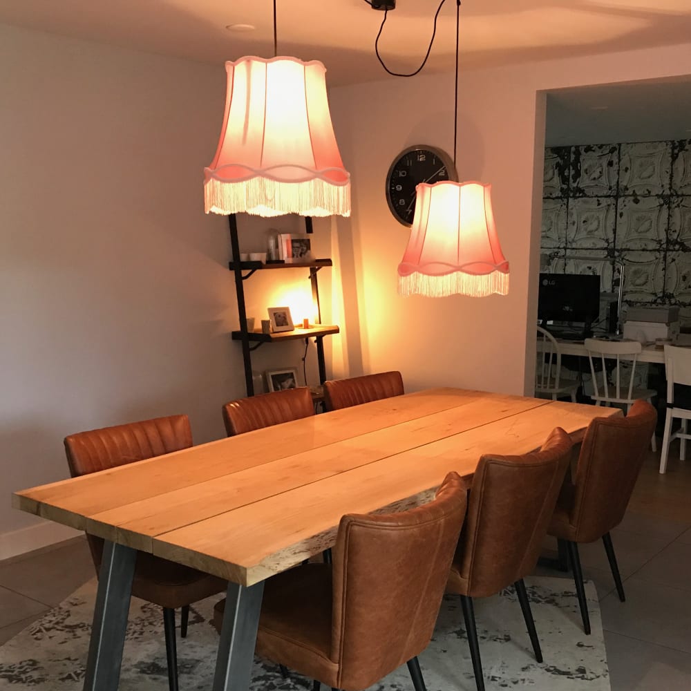 Abat-jour en tissu rose — vue 3