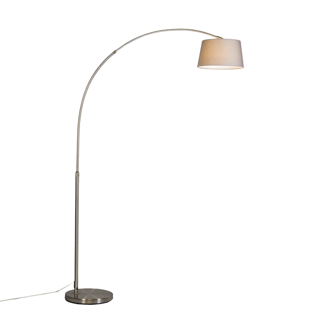 QAZQA Bogenleuchte aus Stahl, grau style modern - Metall