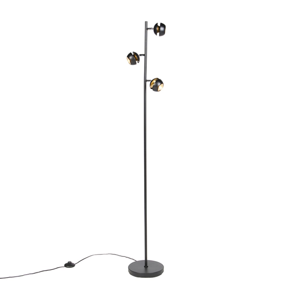 QAZQA Stehleuchte aus Stahl, schwarz style modern - Metall