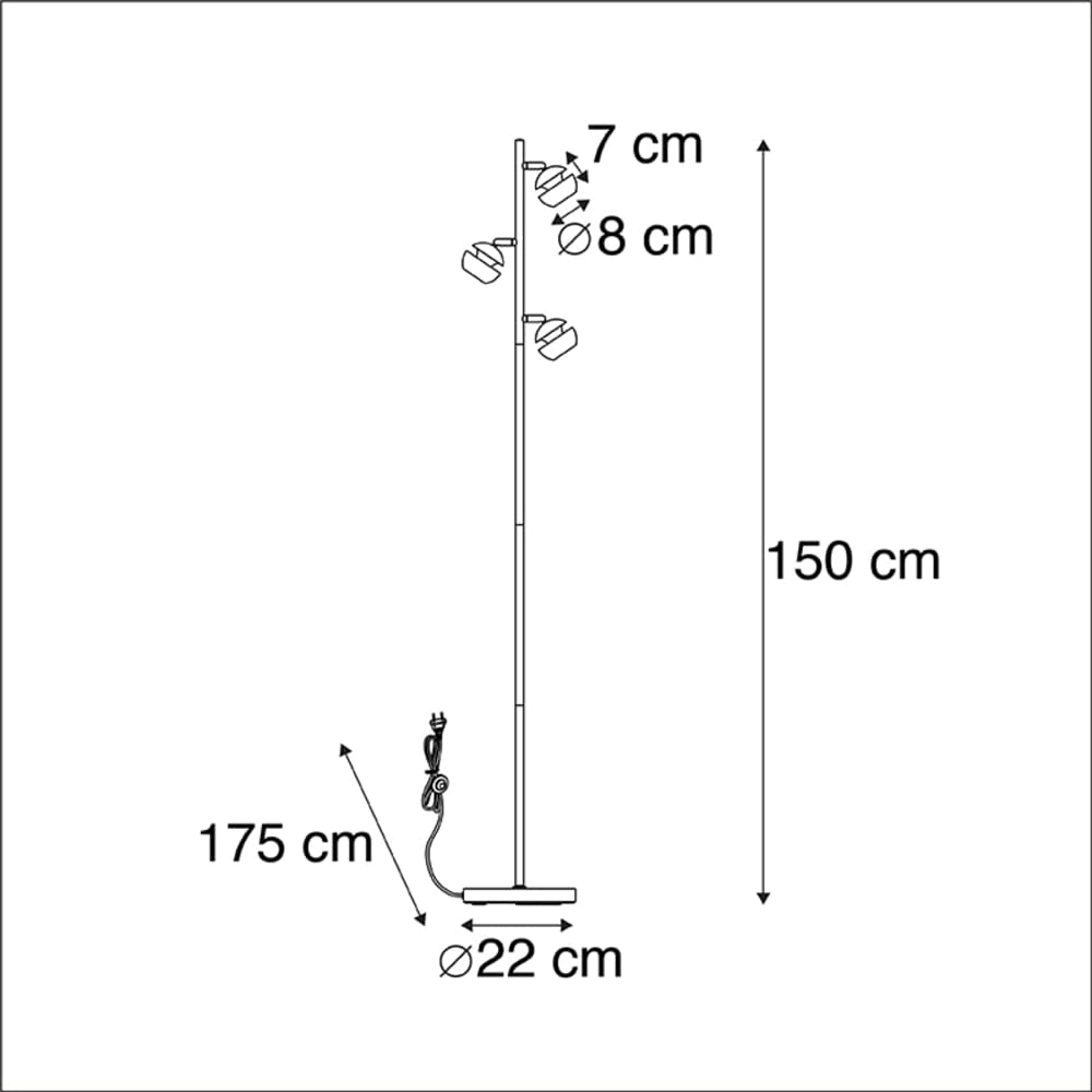 Lampadaire en acier noir — vue 4