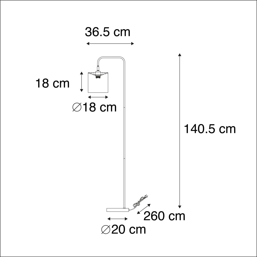 Lampadaire en tissu noir — vue 4