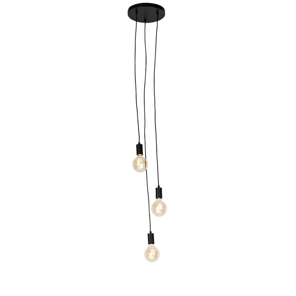QAZQA Pendelleuchte aus Stahl, schwarz style modern - Stahl