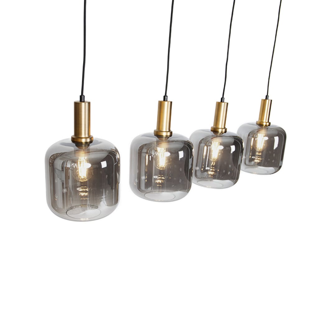 Suspension design noir or verre fumé 4 lumières — vue 3