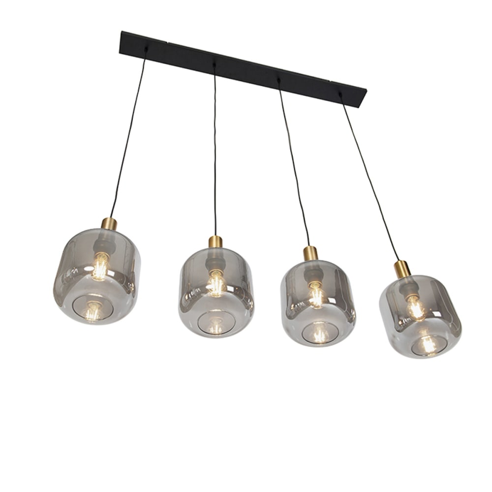 Suspension design noir or verre fumé 4 lumières — vue 4
