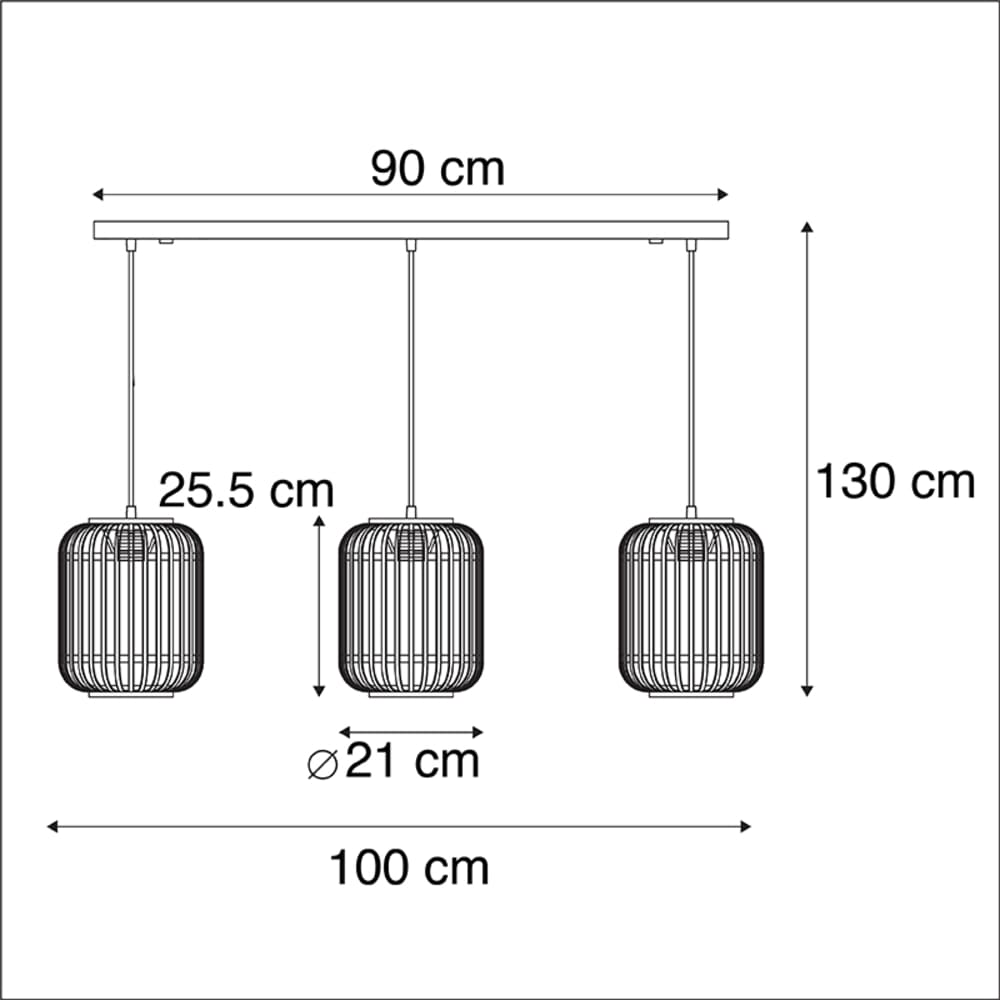 Suspension en rotin beige — vue 4
