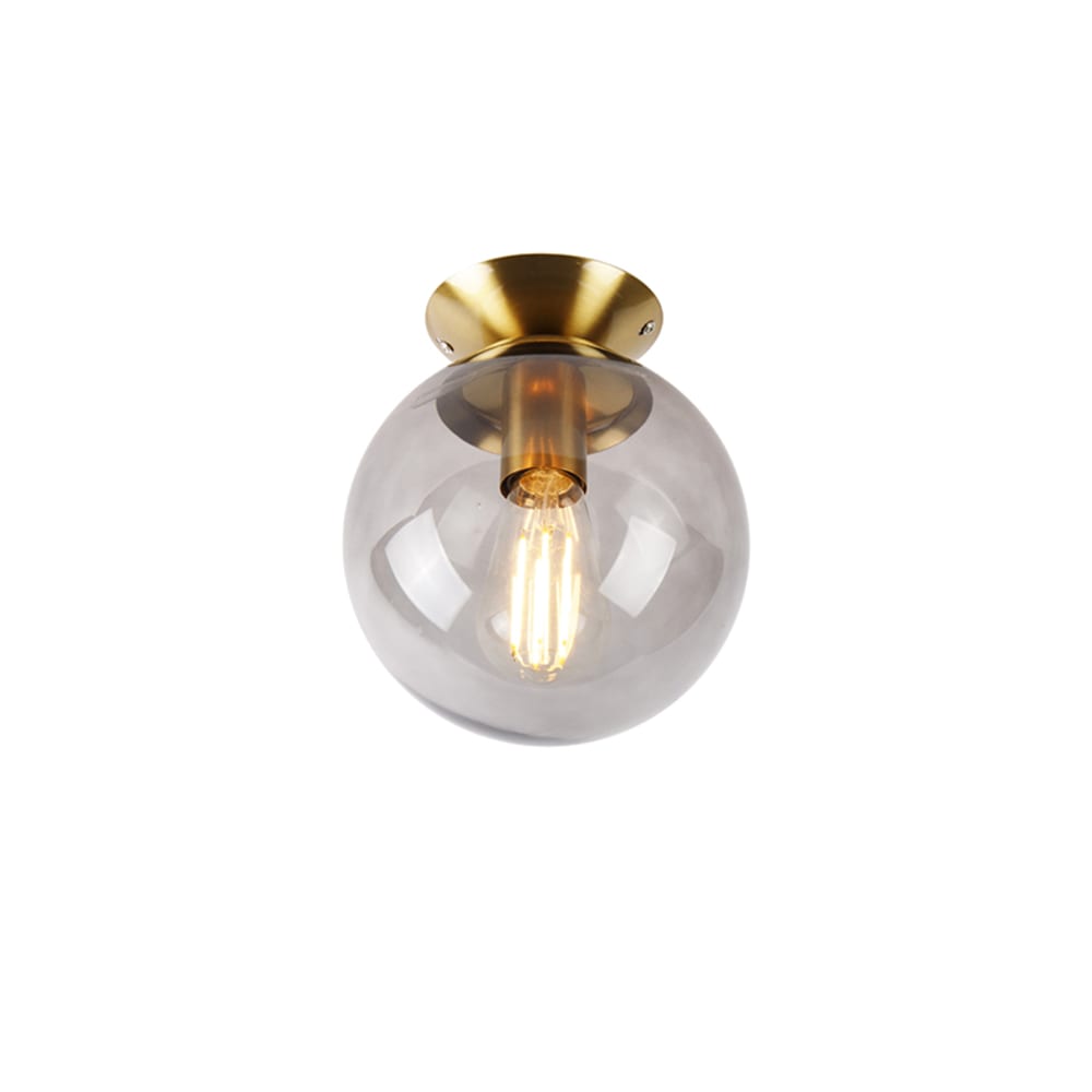 QAZQA Deckenleuchte aus Glas, gold/messing style vintage - Glas