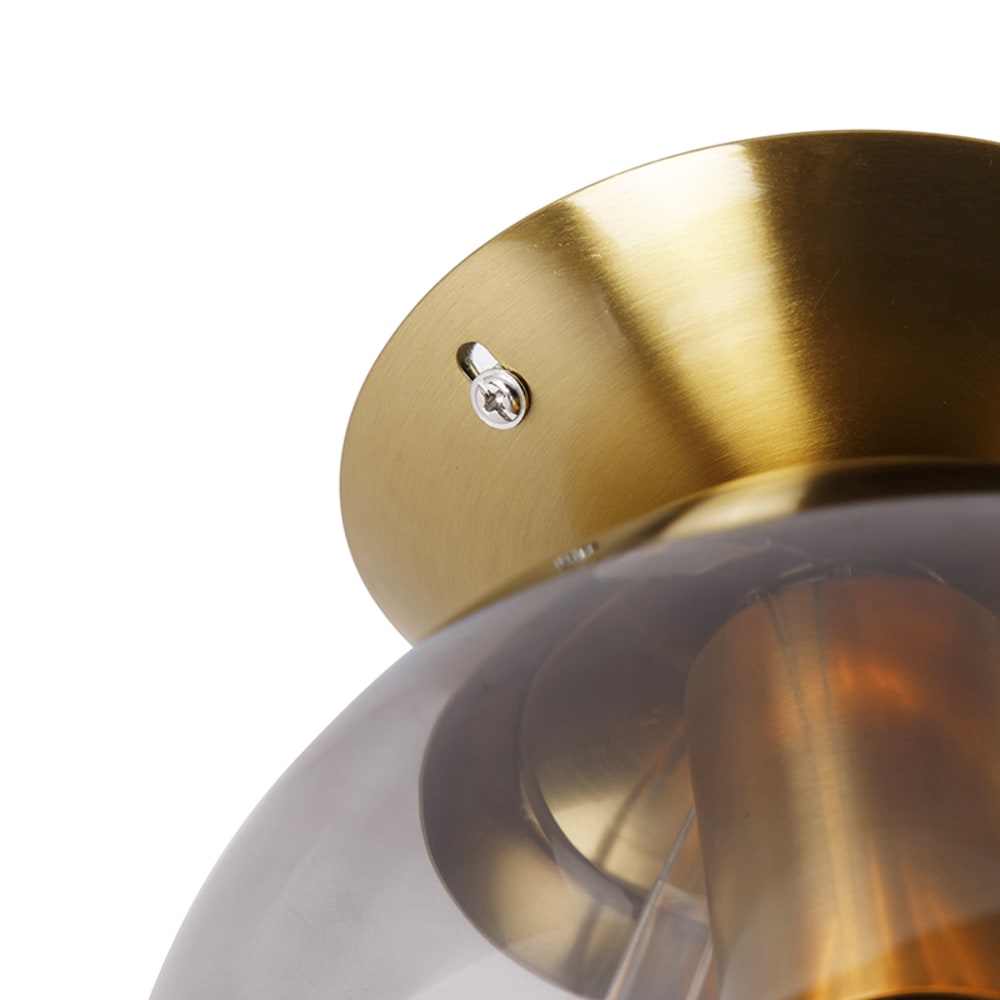 Plafonnier en verre doré/laiton - Maisons du Monde