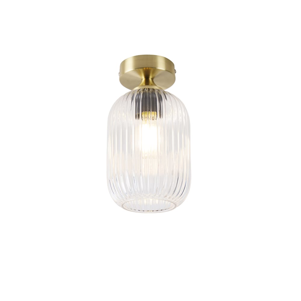 QAZQA Deckenleuchte aus Glas, gold/messing style vintage - Glas