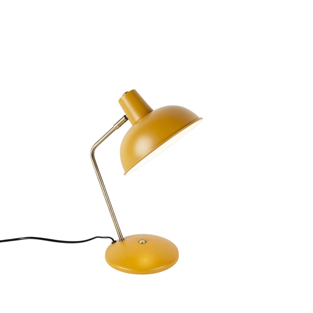 Lampe de table en métal jaune