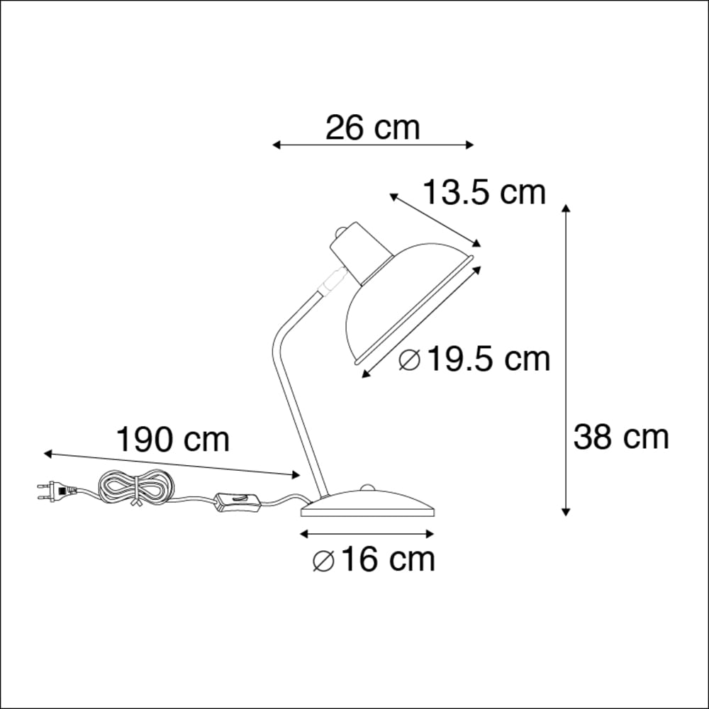 Lampe de table en métal rose — vue 4