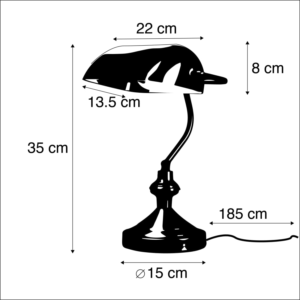 Lampe table notaire classique bronze verre vert — vue 4
