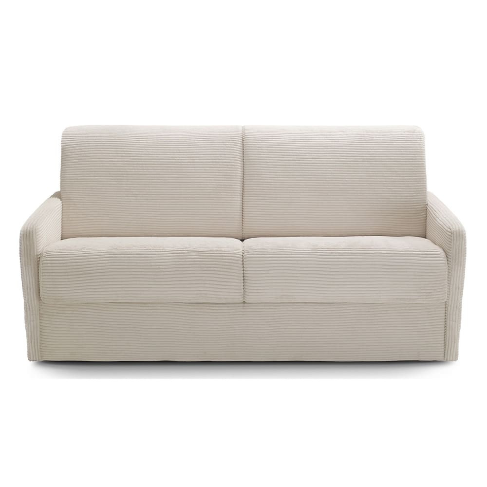 Canape+convertible+3+places+en+velours+cotele+beige