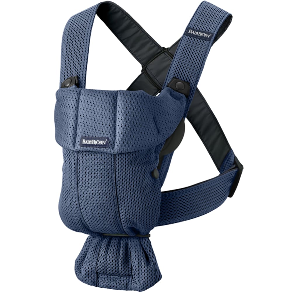 BabyBjörn Porte bébé Mini tissu Mesh 3D bleu marine Bleu Certifié Oeko-Tex Pes - Polyester - 29x21x11cm