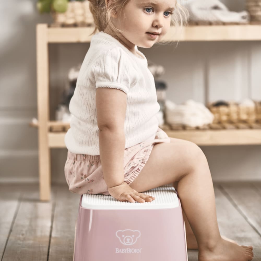 Marche pied Rose poudré et blanc - Maisons du Monde