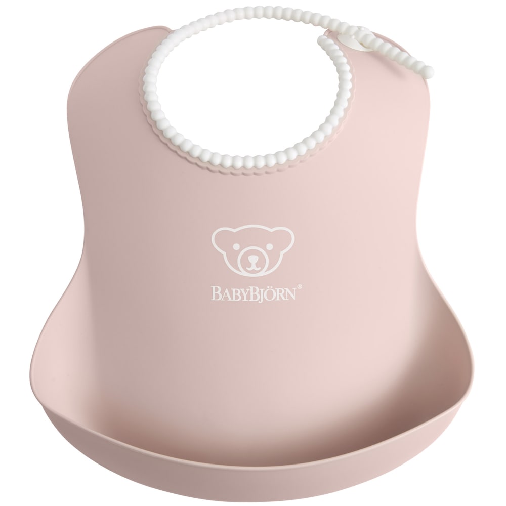 BabyBjörn Bavoir plastifié à poche rose pastel Rose Pvc - Poly Chlorure De Vinyle - 37x21x7cm