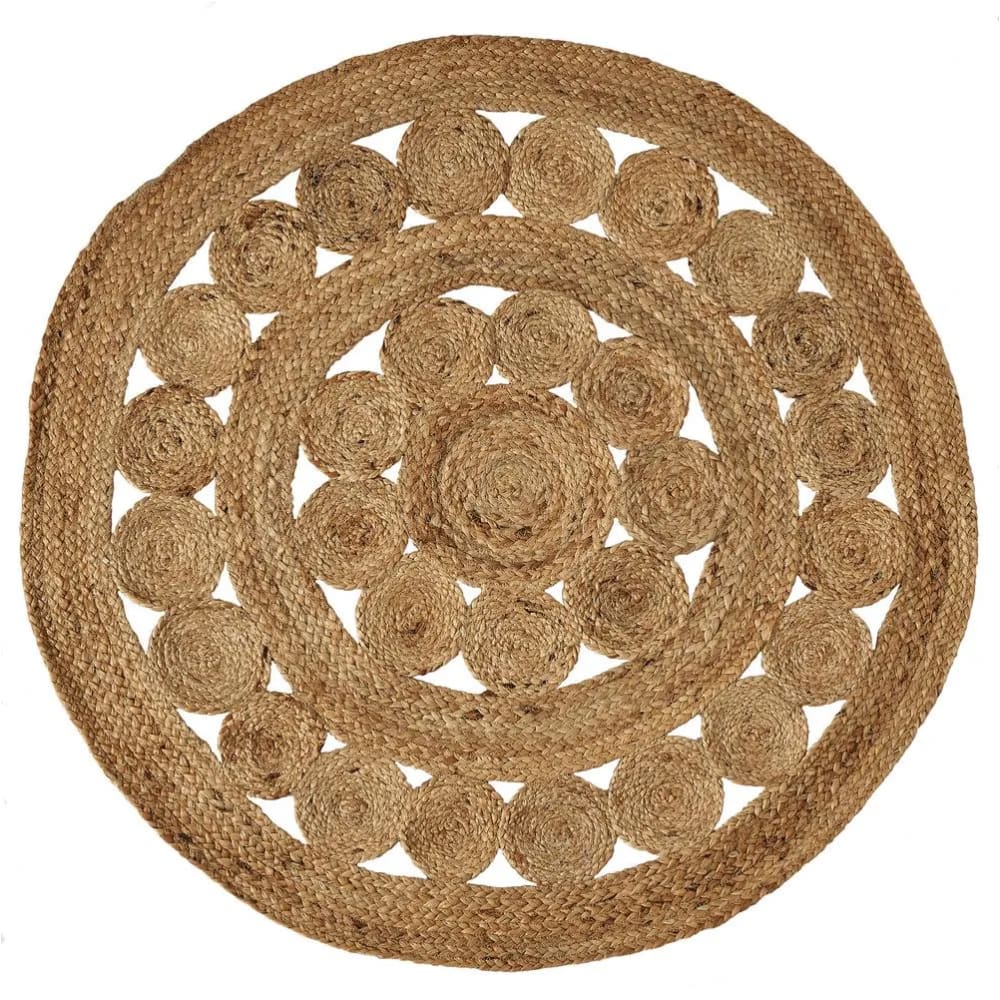 Tapis rond déco jute - diamètre 120cm