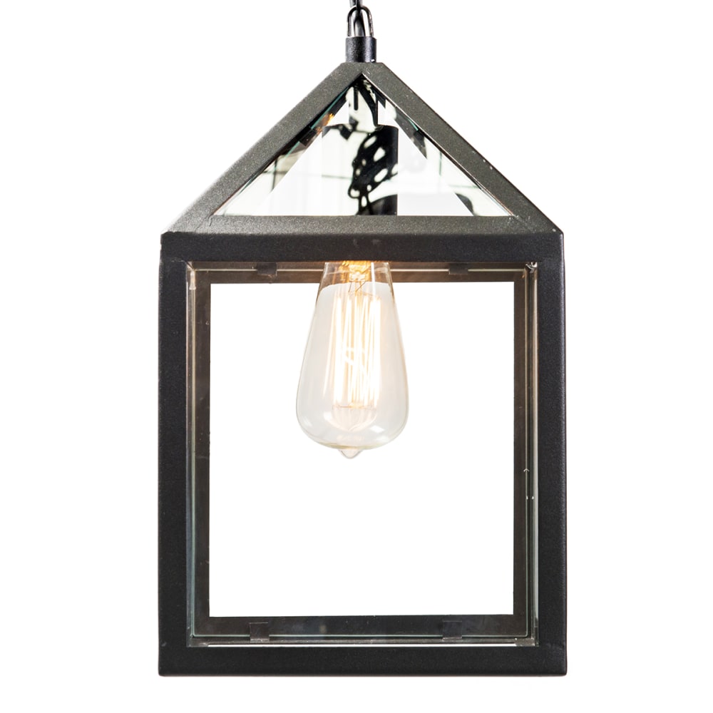 Suspension luminaire extérieur en acier inoxydable noir - Maisons du Monde