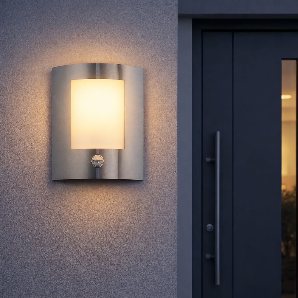 Lampe à détecteur extérieur en acier inoxydable acier - Maisons du Monde