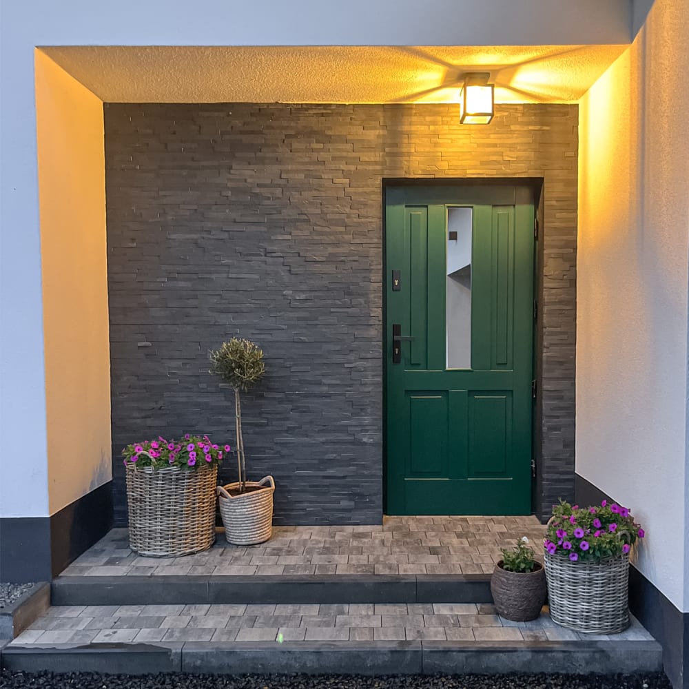 Plafonnier extérieur en acier inoxydable noir - Maisons du Monde