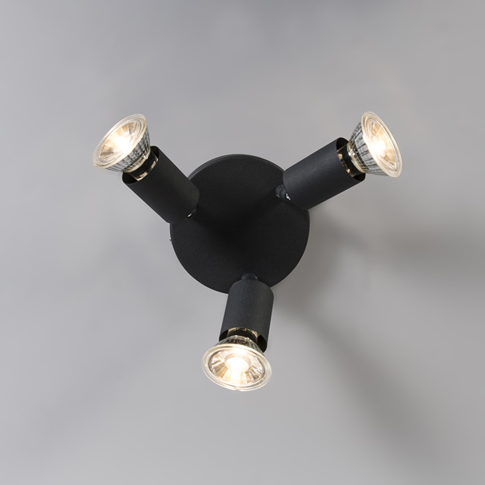 Spot plafond en acier noir — vue 3