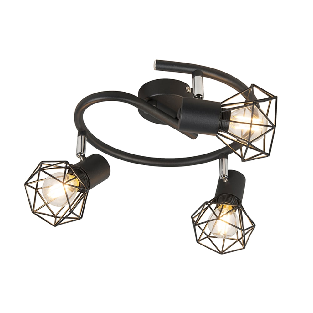 Spot plafond en acier noir