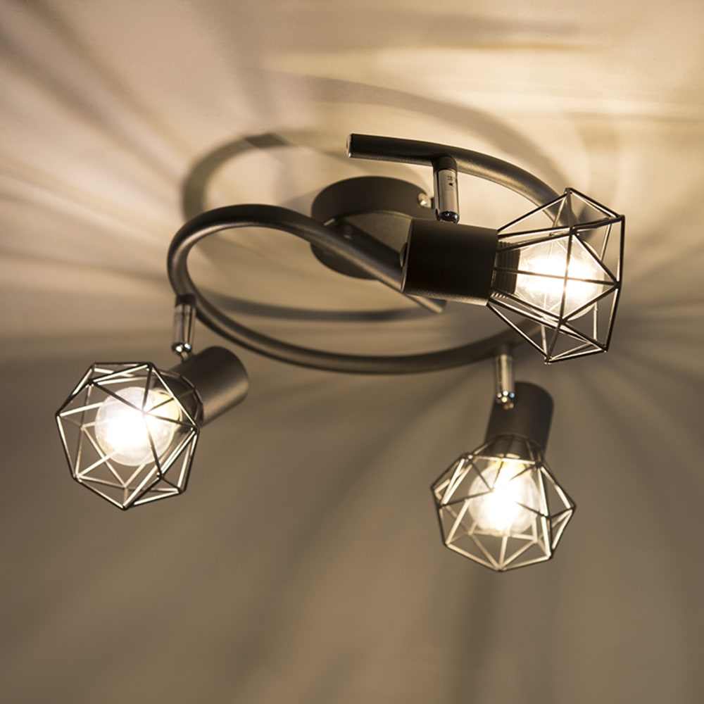 Spot plafond en acier noir — vue 3