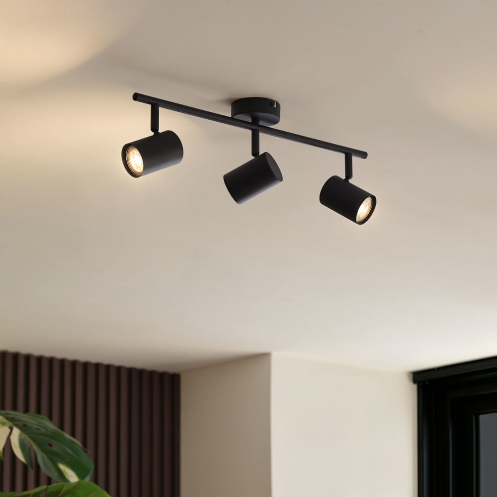 Spot plafond en acier noir — vue 3