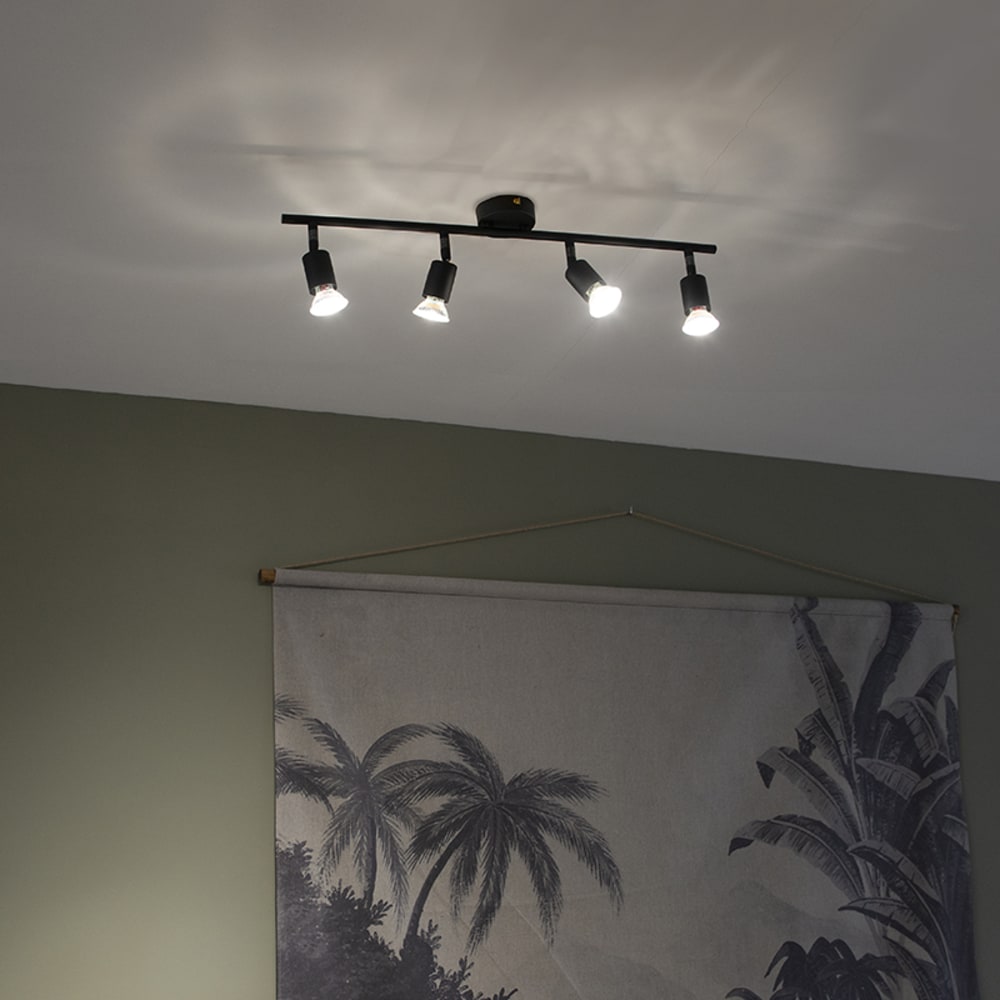 Spot plafond en acier noir — vue 3